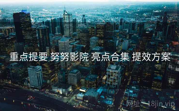 重点提要 努努影院 亮点合集 提效方案