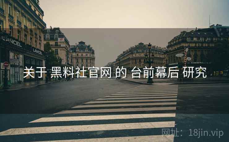 关于 黑料社官网 的 台前幕后 研究