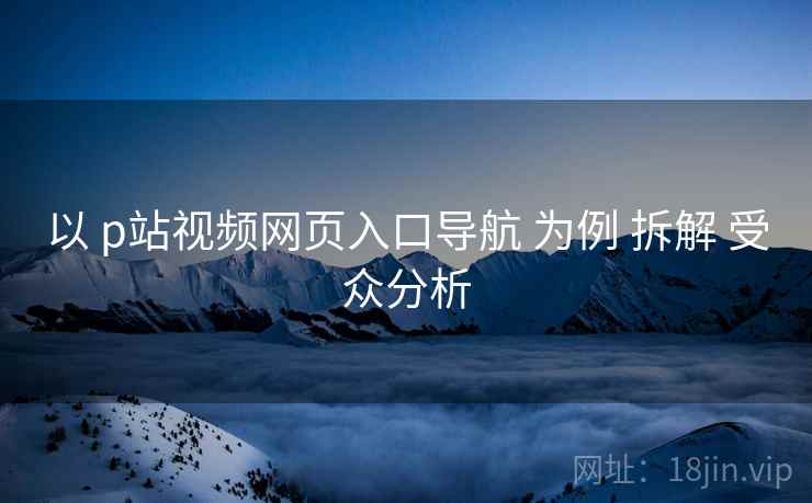 以 p站视频网页入口导航 为例 拆解 受众分析