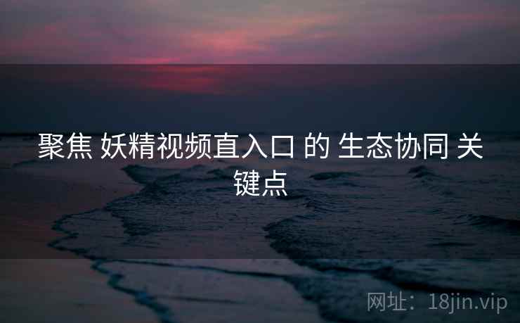 聚焦 妖精视频直入口 的 生态协同 关键点