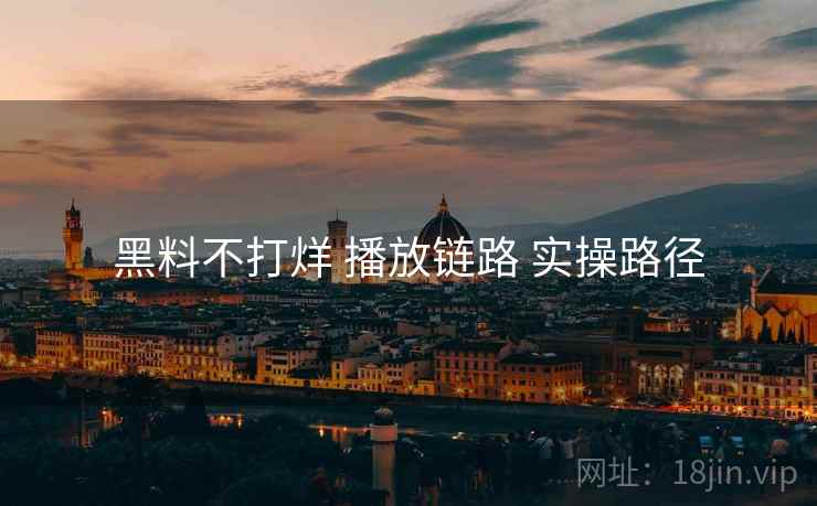 黑料不打烊 播放链路 实操路径