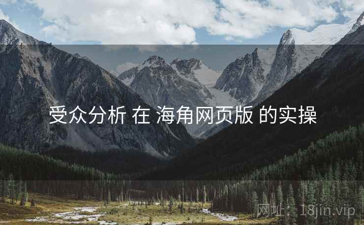 受众分析 在 海角网页版 的实操