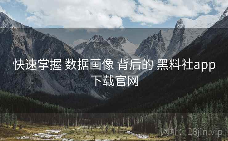 快速掌握 数据画像 背后的 黑料社app下载官网