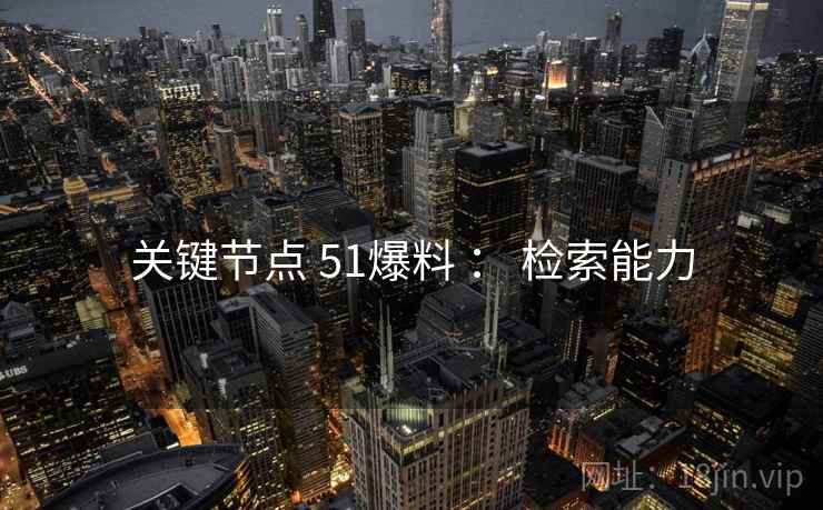 关键节点 51爆料 ： 检索能力